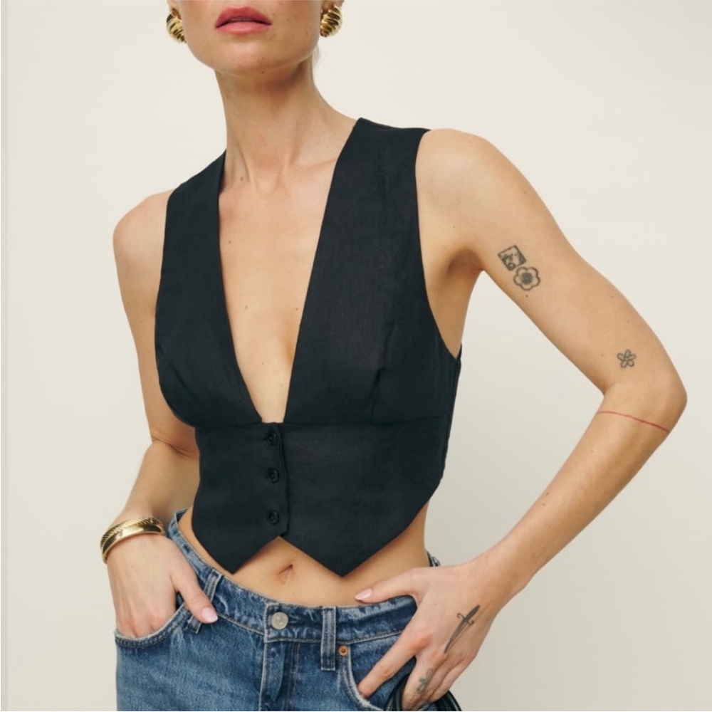 Reformation Black Sleeveless Blouse